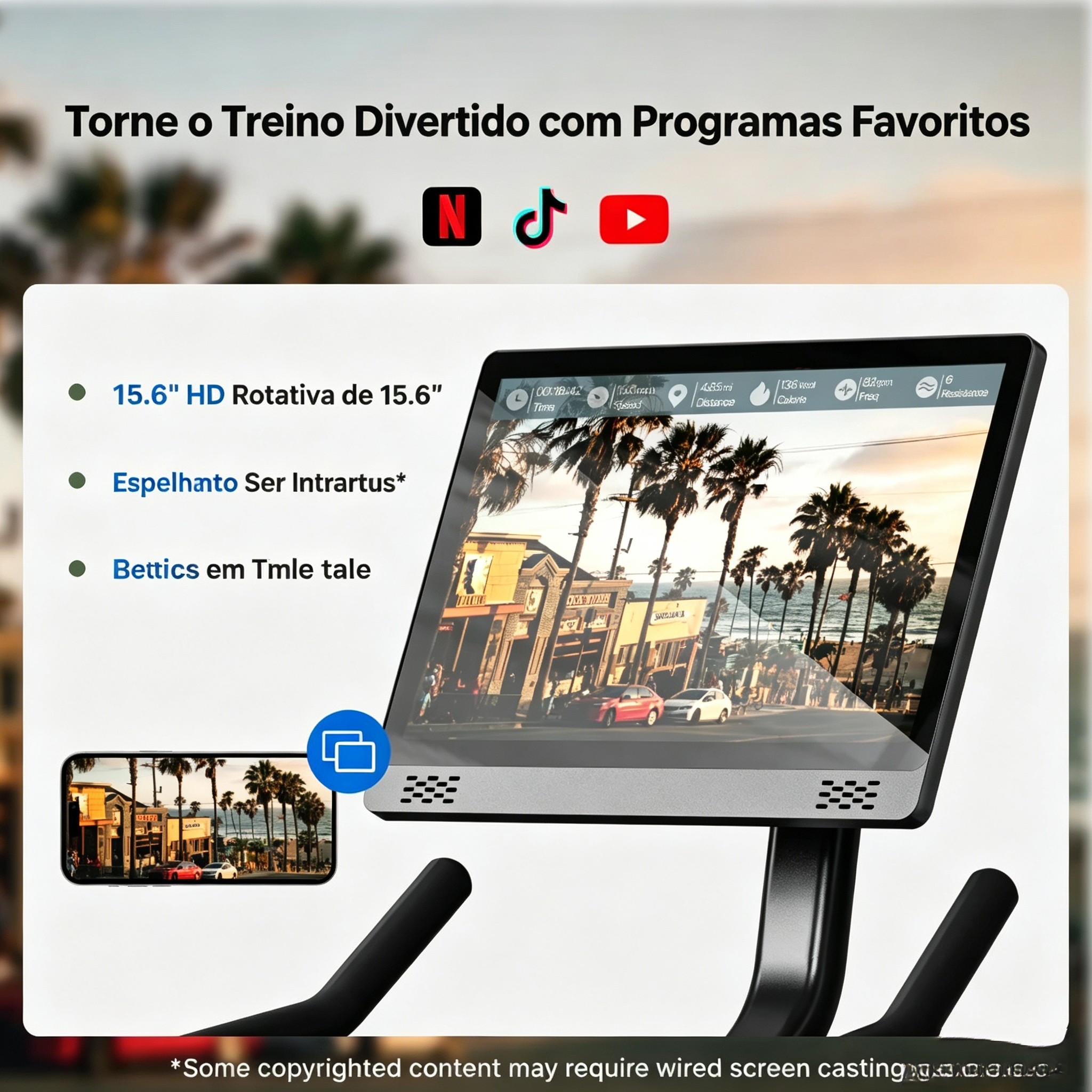 S26 Aura – Bicicleta Ergométrica com Tela HD de 15,6