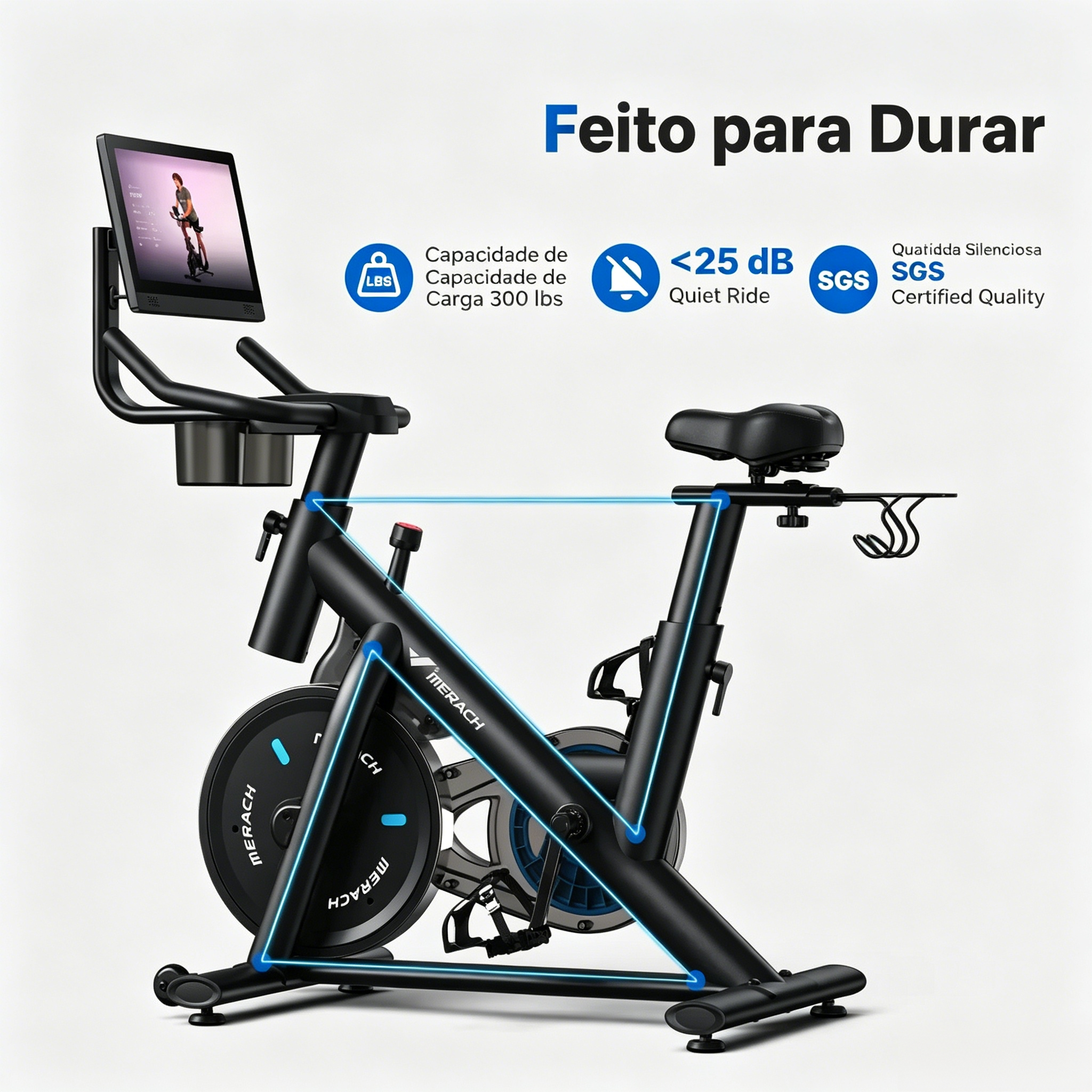 S26 Aura – Bicicleta Ergométrica com Tela HD de 15,6