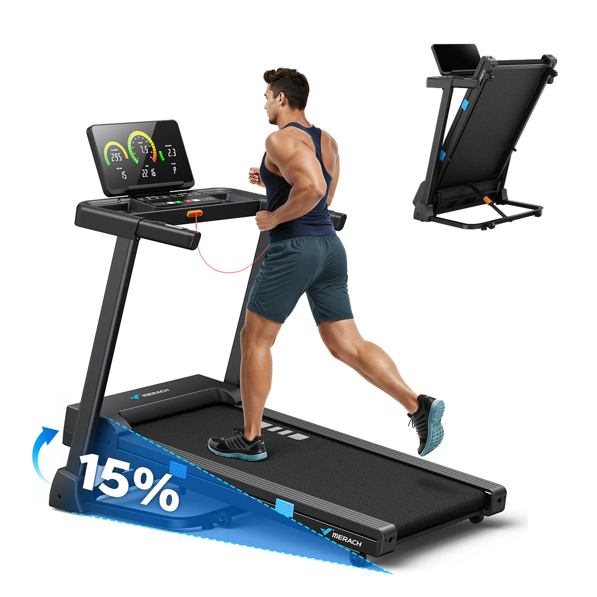 T12 Foldable Treadmill Pro com Inclinação Automática de até 15%