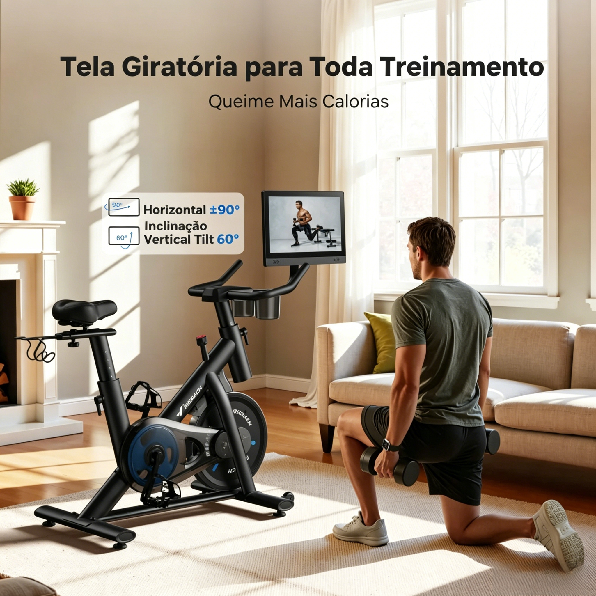 S26 Aura – Bicicleta Ergométrica com Tela HD de 15,6