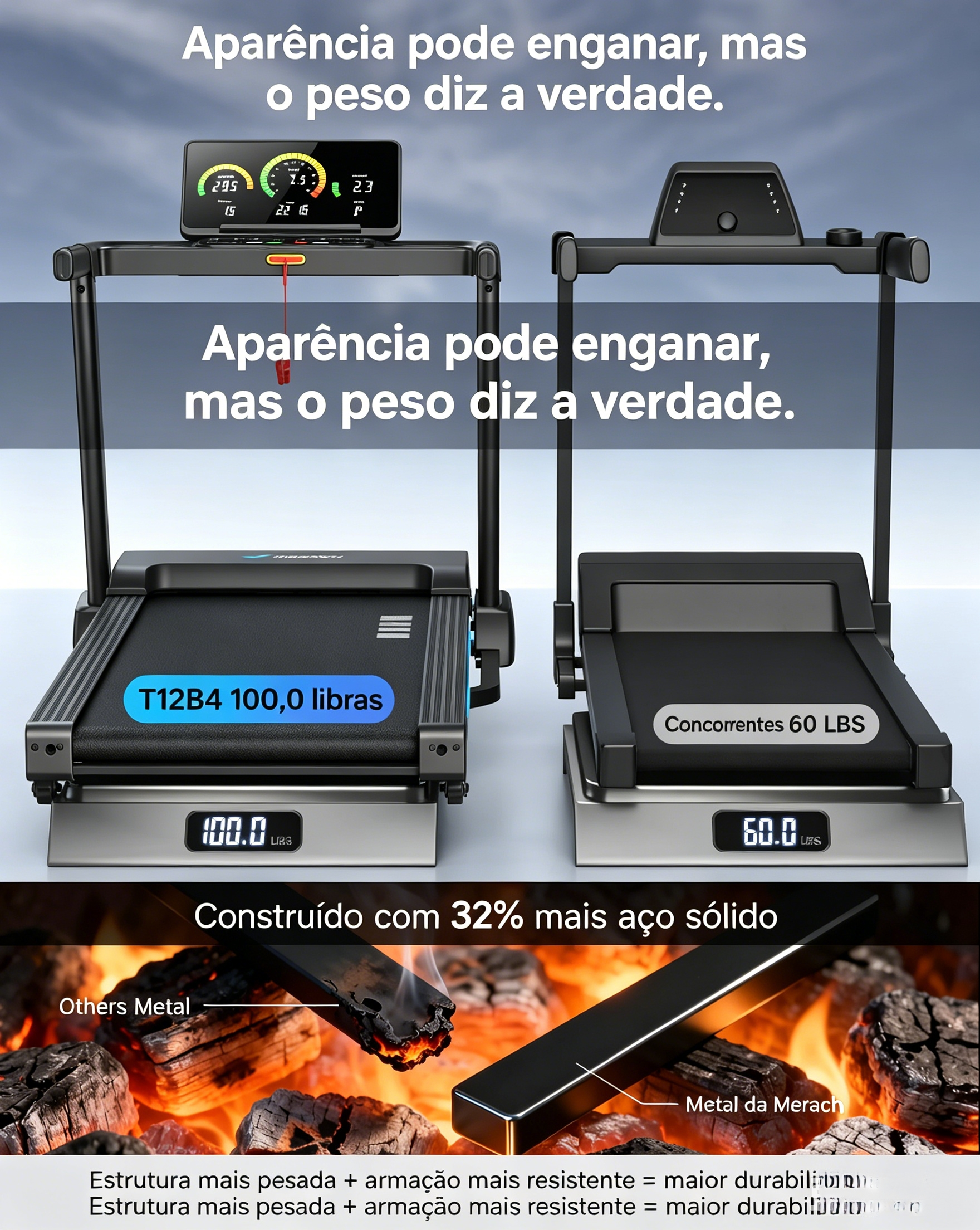 T12 Foldable Treadmill Pro com Inclinação Automática de até 15%