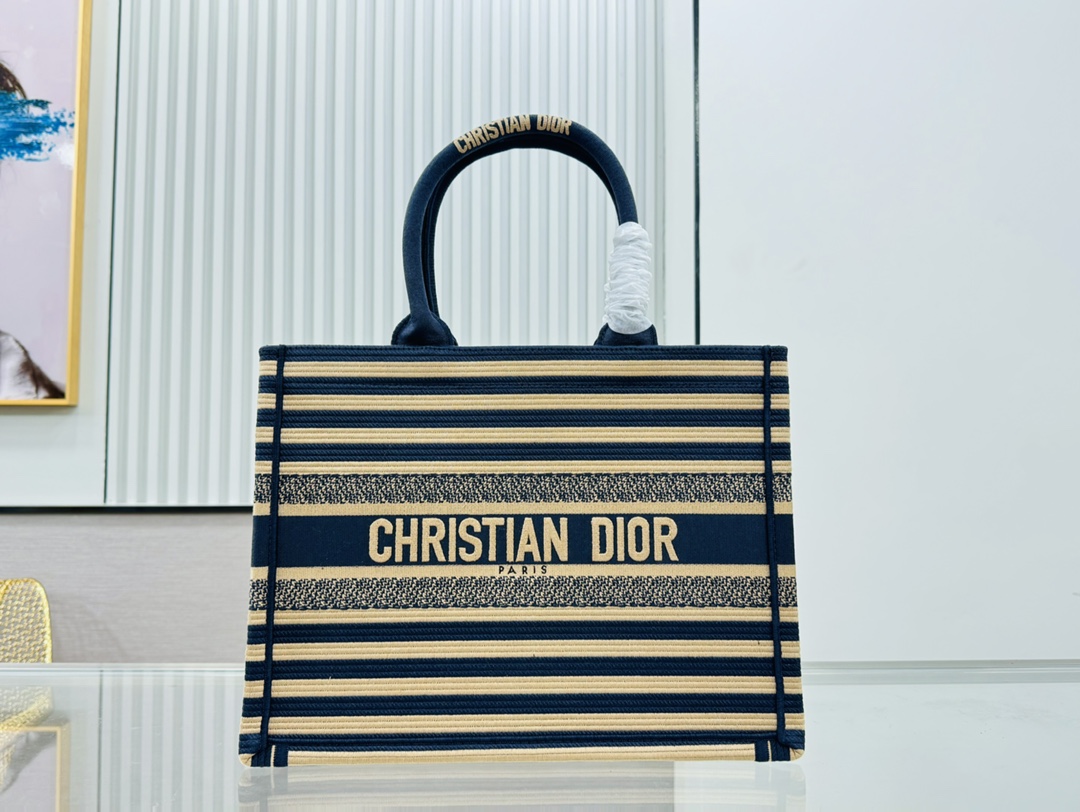Dior Book Tote Thick Thread Thick Fabric Shoulder Bag Handbag