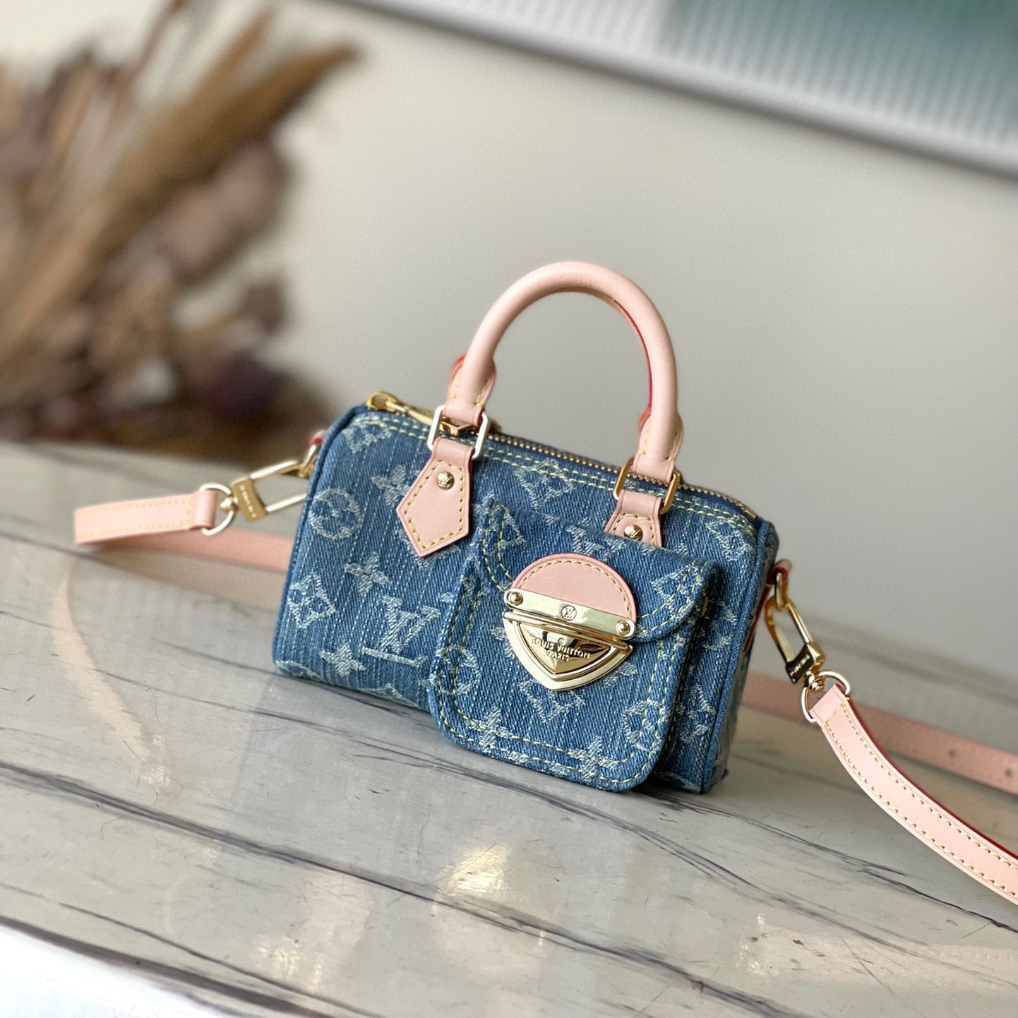 Louis Vuitton LV Denim Nano Speedy Handbag Crossbody Bag M82950 Top Quality Shoulder Bag 10A(Replica)