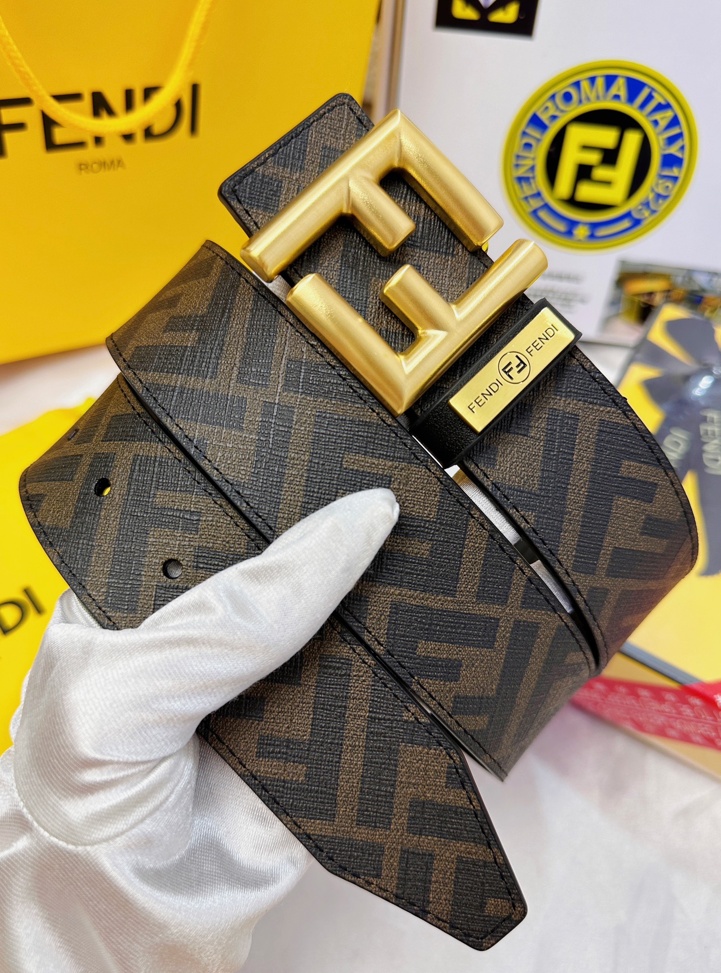 Fendi Leather Belts 1:1 Mirror Version