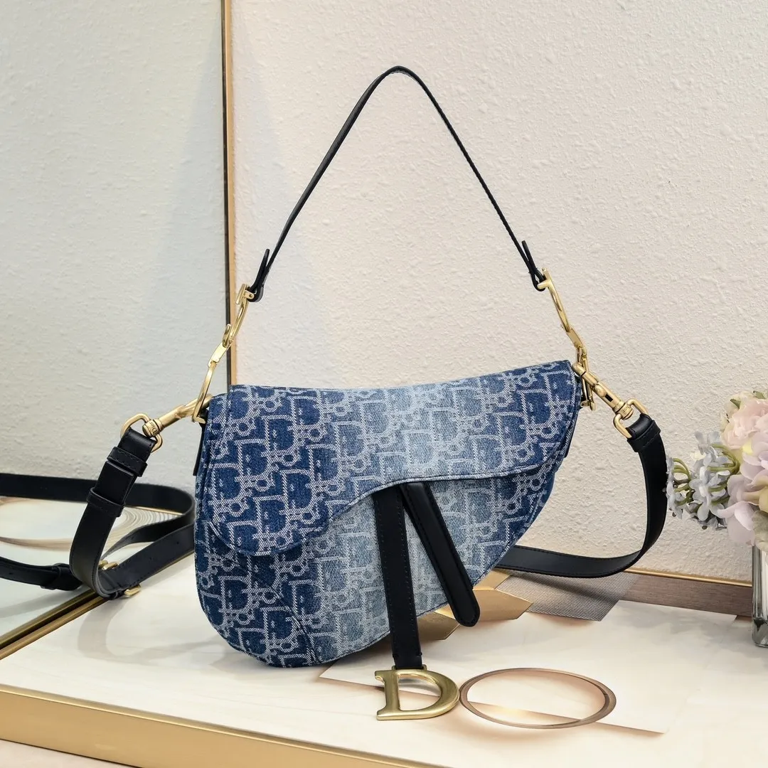 Dior Denim Saddle Bag Shoulder Bag Handbag (Replica)
