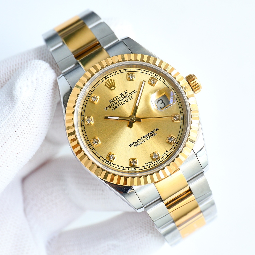 Rolex Datejust 36MM 126233 0018 Champagne Diamond Dial Unisex Replica Watch