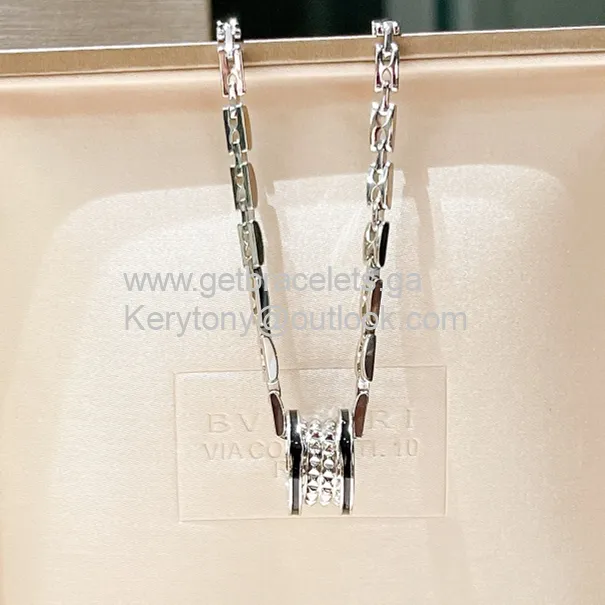 B.Zero1 Rock Necklace White Gold With Black Ceramic Copy
