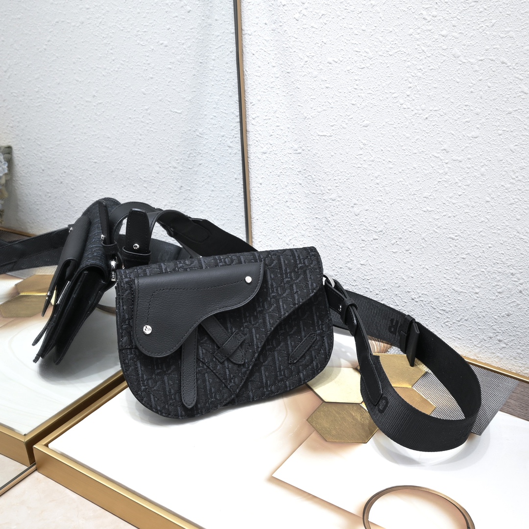 Saddle Bag Black print 1088 LM581 23cm