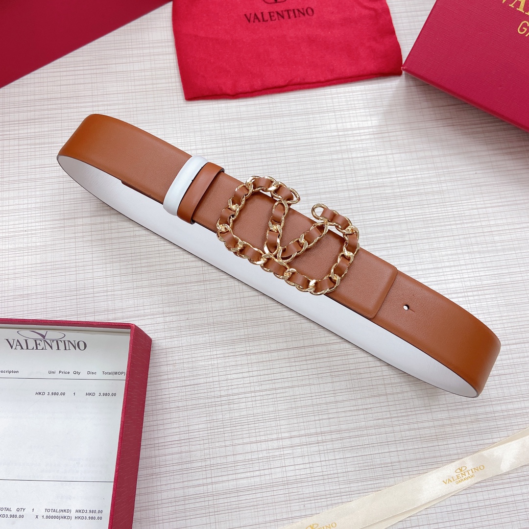 Valentino Leather Belts 1:1 Mirror Version