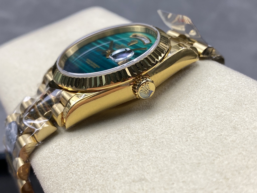 Rolex Day Date 18038 Yellow Gold Tigers Eye Watch