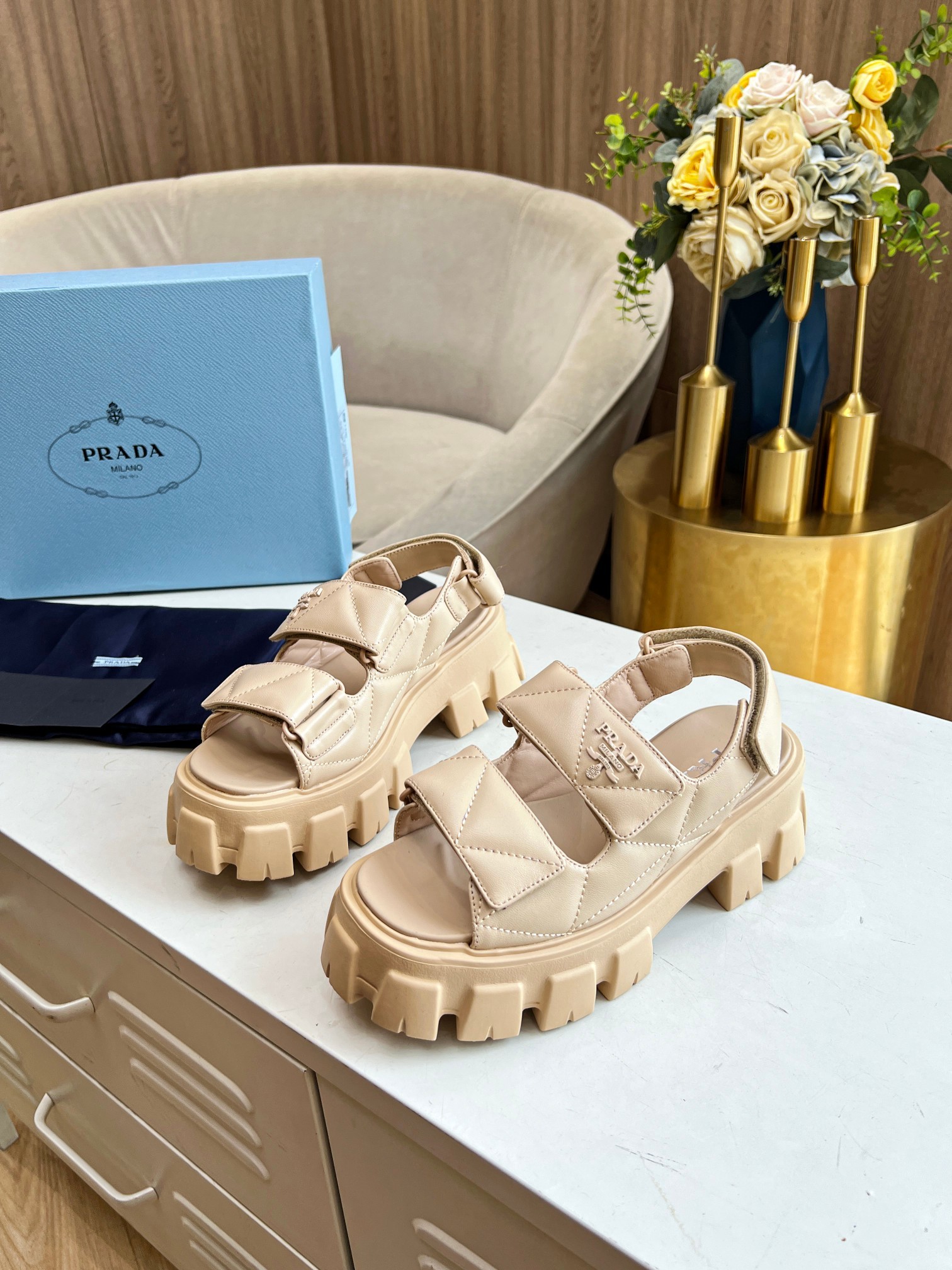 Prada Shoes Fashion style thick soled women's sandals