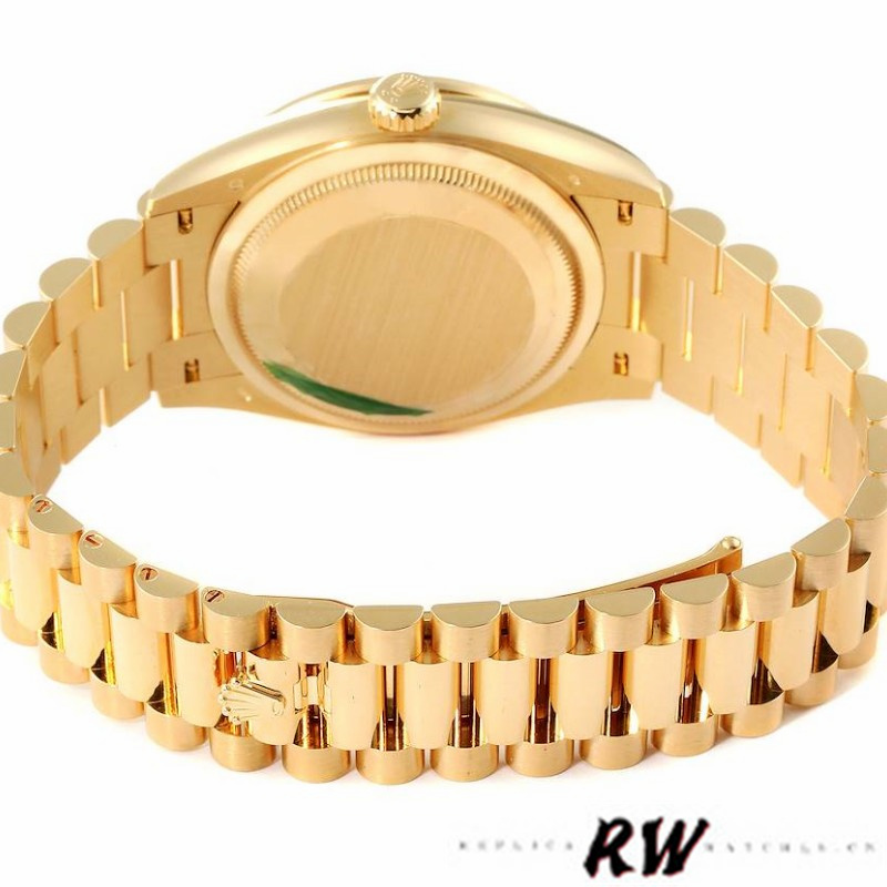 Rolex Day-Date 128348RBR Dark Grey Dial Yellow Gold 36MM Unisex Replica Watch