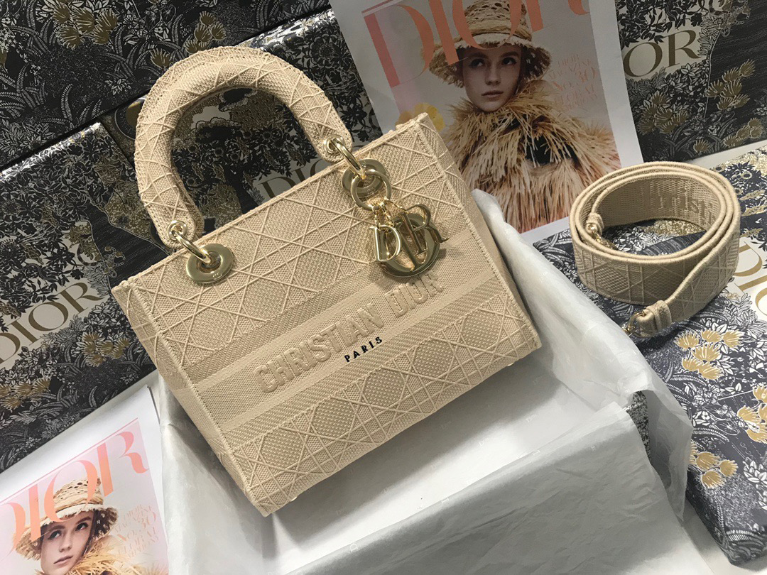 10A + top quality Dior Medium Lady D-Lite Bag M0565 LM003 24cm