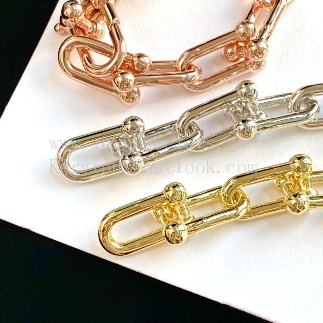 Tiffany HardWear Large Link Bracelet in Yellow Gold/White Gold/Rose Gold with Diamonds