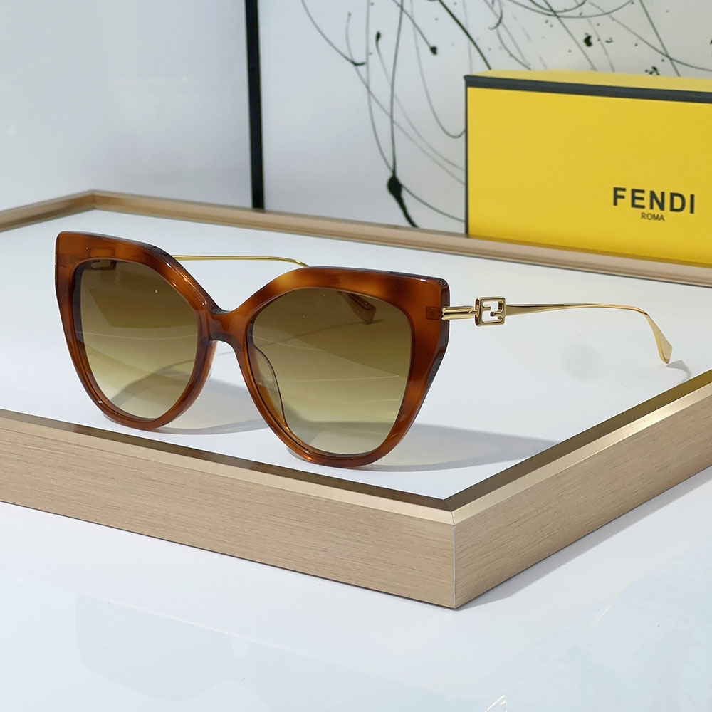 Fendi Thin-framed Sheet Metal on The Sides Sunglasses Top quality 锛�Replica锛�
