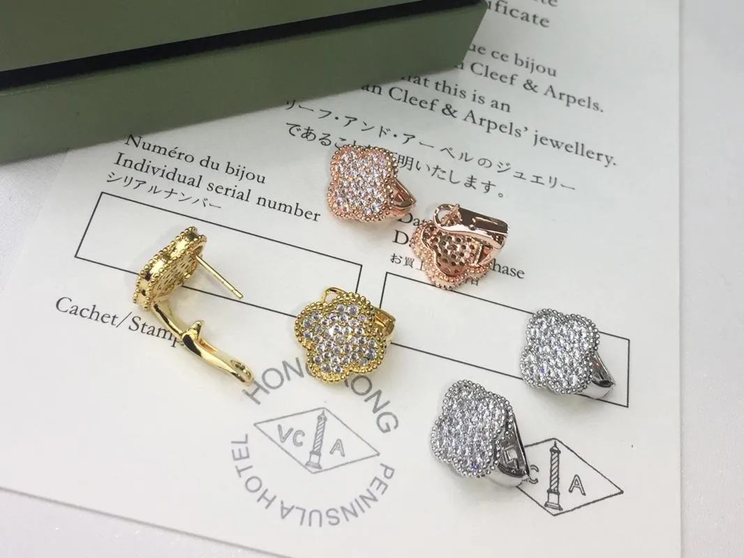 Van Cleef & Arpels Magic Alhambra Earrings With Pave Diamond 3 Colors