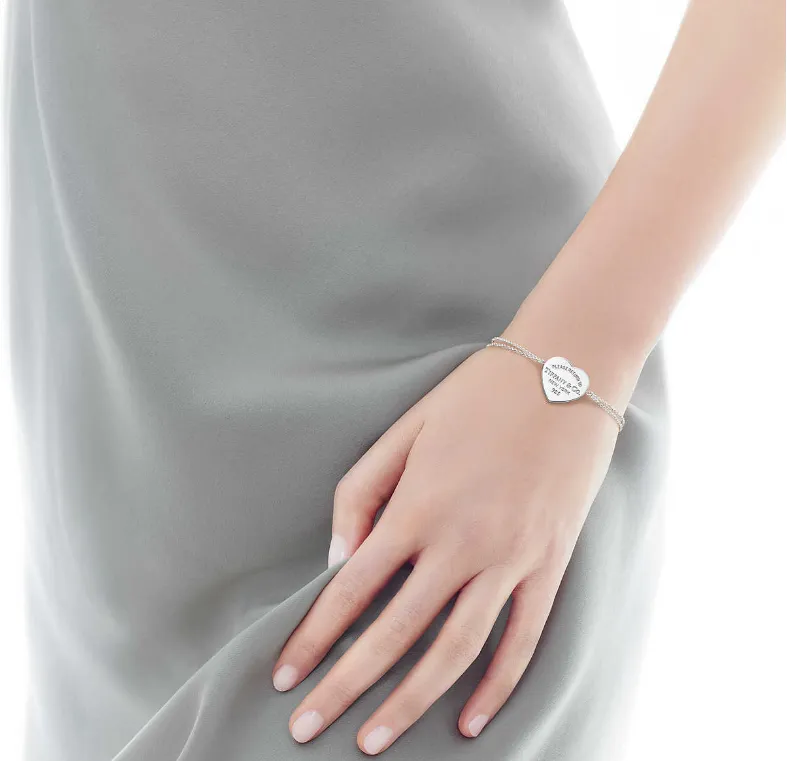Return To Tiffany Dual Chain Heart Tag Bracelet Silver/Rose Gold/Yellow Gold Party Style Women Fine Jewelry Malaysia GRP06398