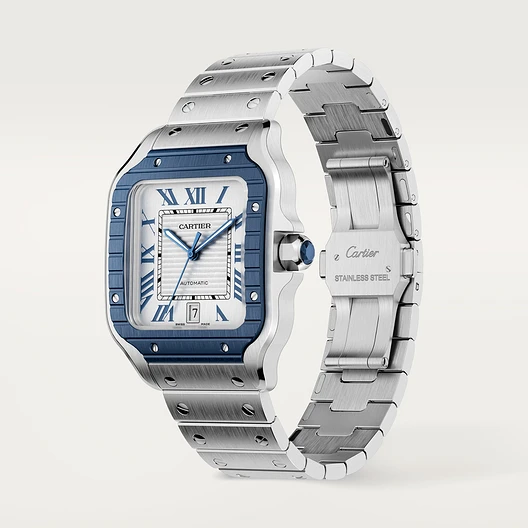 CARTIER SANTOS Blue PVD Bezel 39.8mm