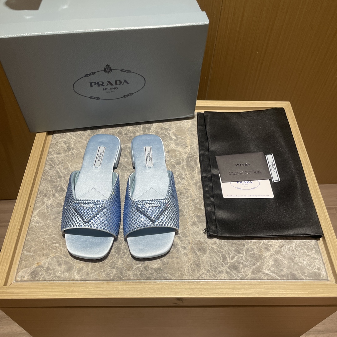 Prada shoes diamond flat bottom 1.5CM sandal 005