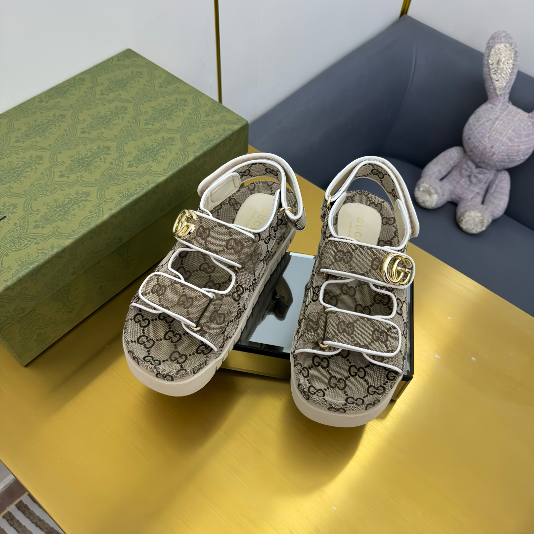 Gucci Shoes New Velcro Thick Bottom Couple Sandals