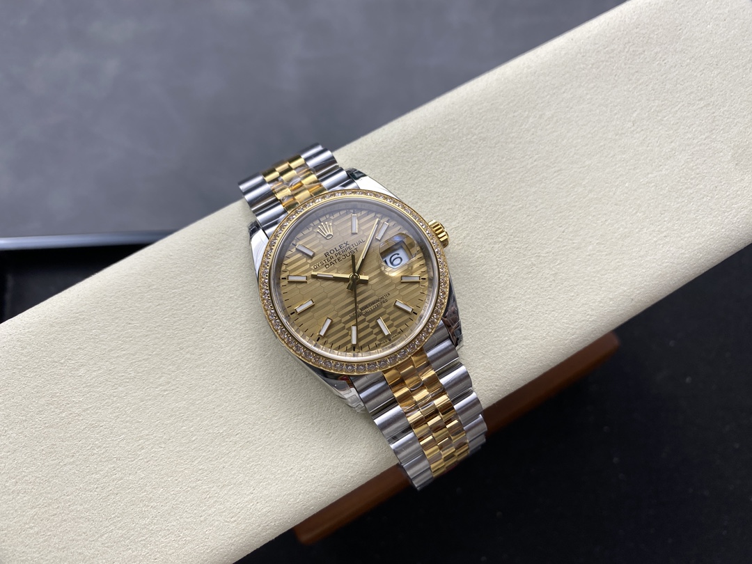 Rolex Datejust 36mm Stainless Steel and Yellow Gold 126283RBR Champagne Index Jubilee