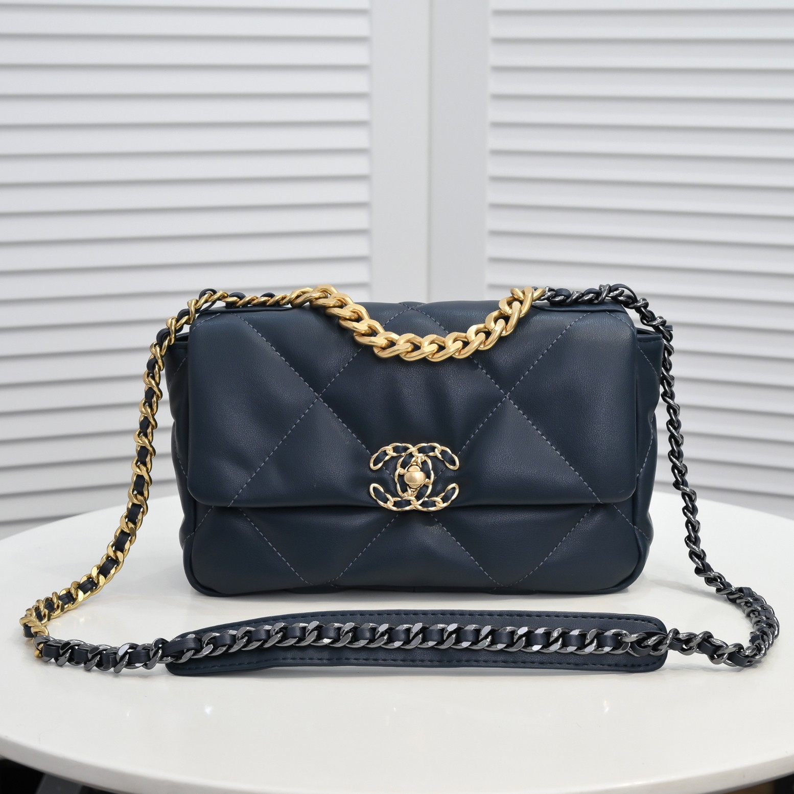 Chanel Lambskin Quilted Small 19 Flap Shoulder Bag Handbag