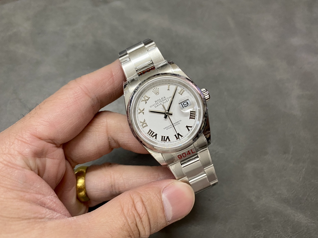 Rolex Datejust m126200 0008 White Roman Dial Stainless Steel 36MM Unisex Replica Watch