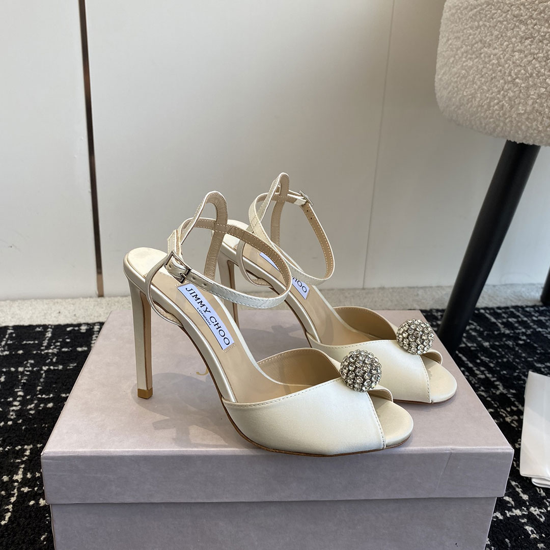 Jimmy Choo Sacora Leather Slingshot Fashion Buckle Slide Sandal (Replica)