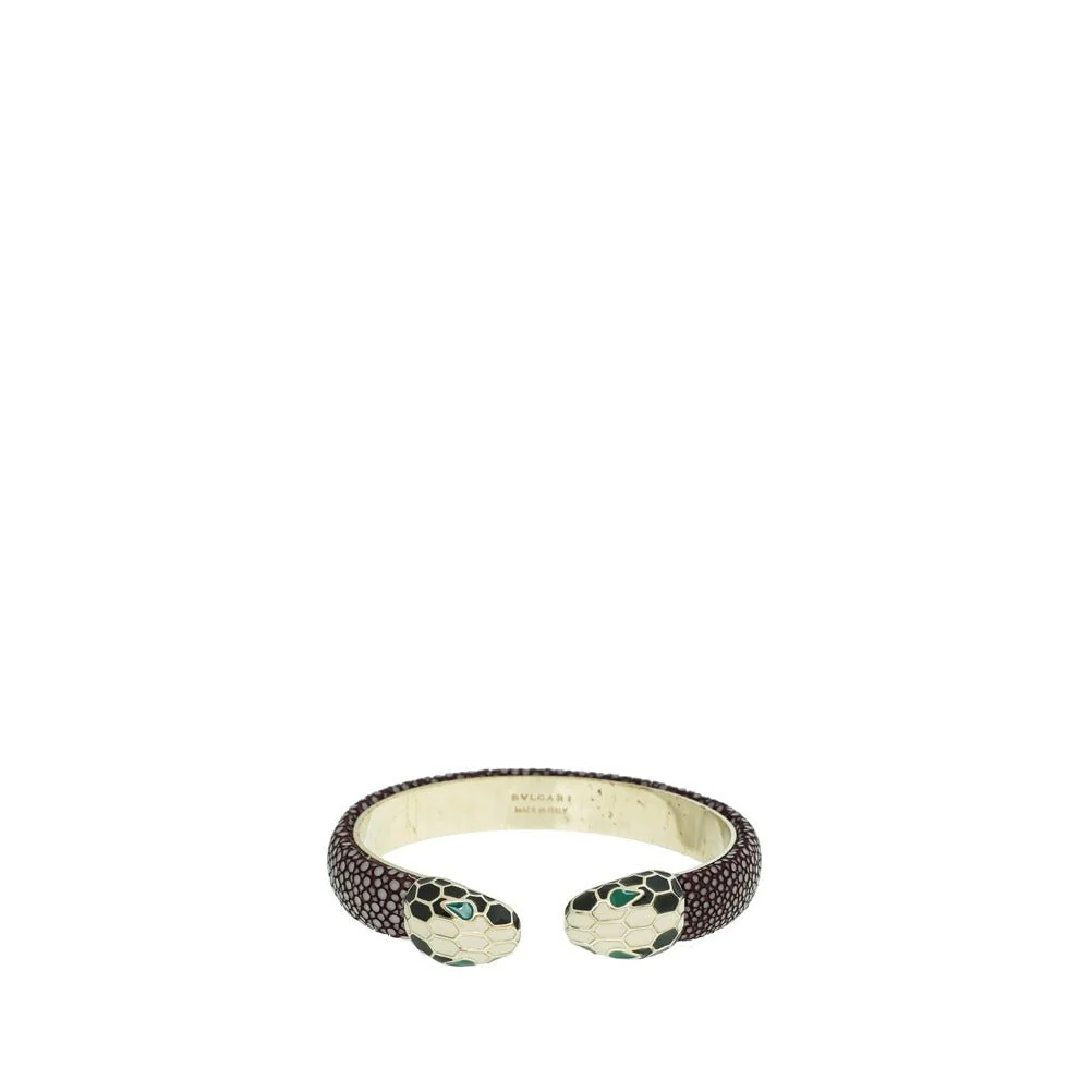 Bvlgari Dark Violet Galuchat Skin Serpenti Forever Bangle Bracelet