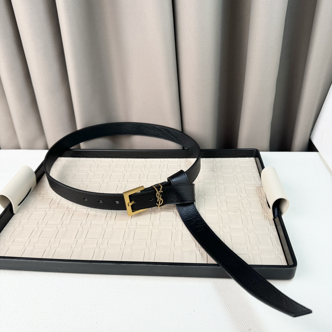 YSL Saint Laurent Leather Belts 1:1 Mirror Version