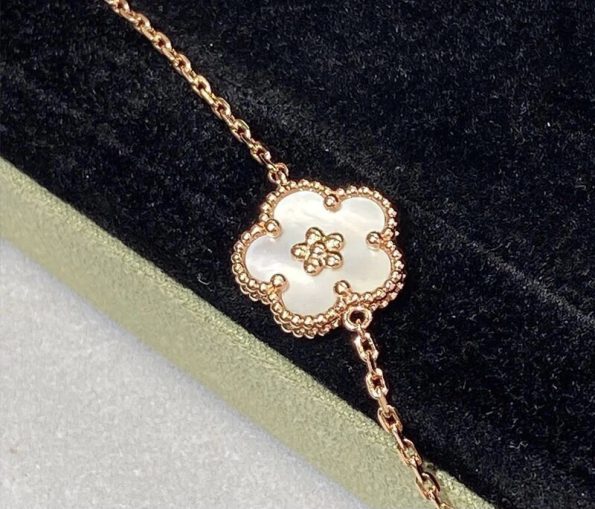 Van Cleef Plum Bossom Bracelet Dupe, Rose Gold