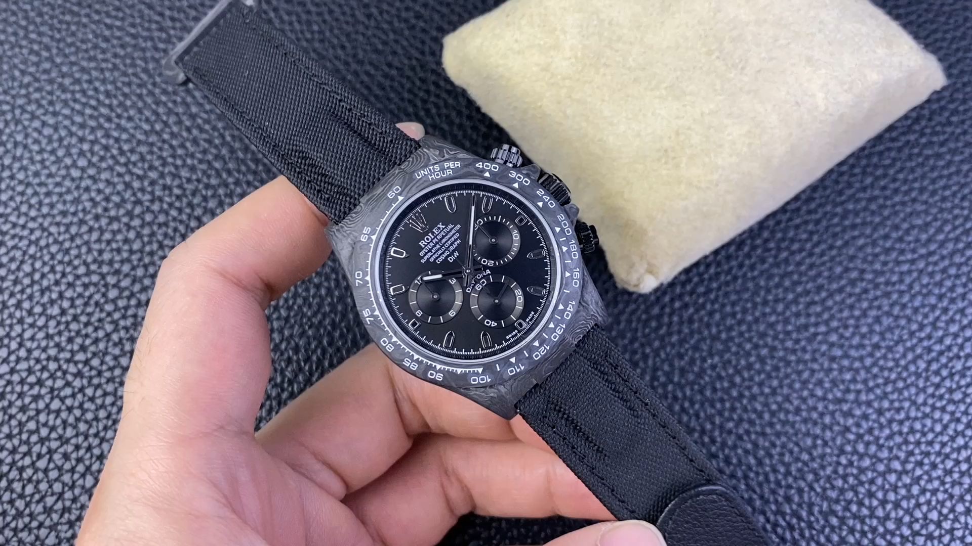 Rolex Daytona DIW Black Carbon Case Black Dial Nylon Strap 40mm Limited Edition