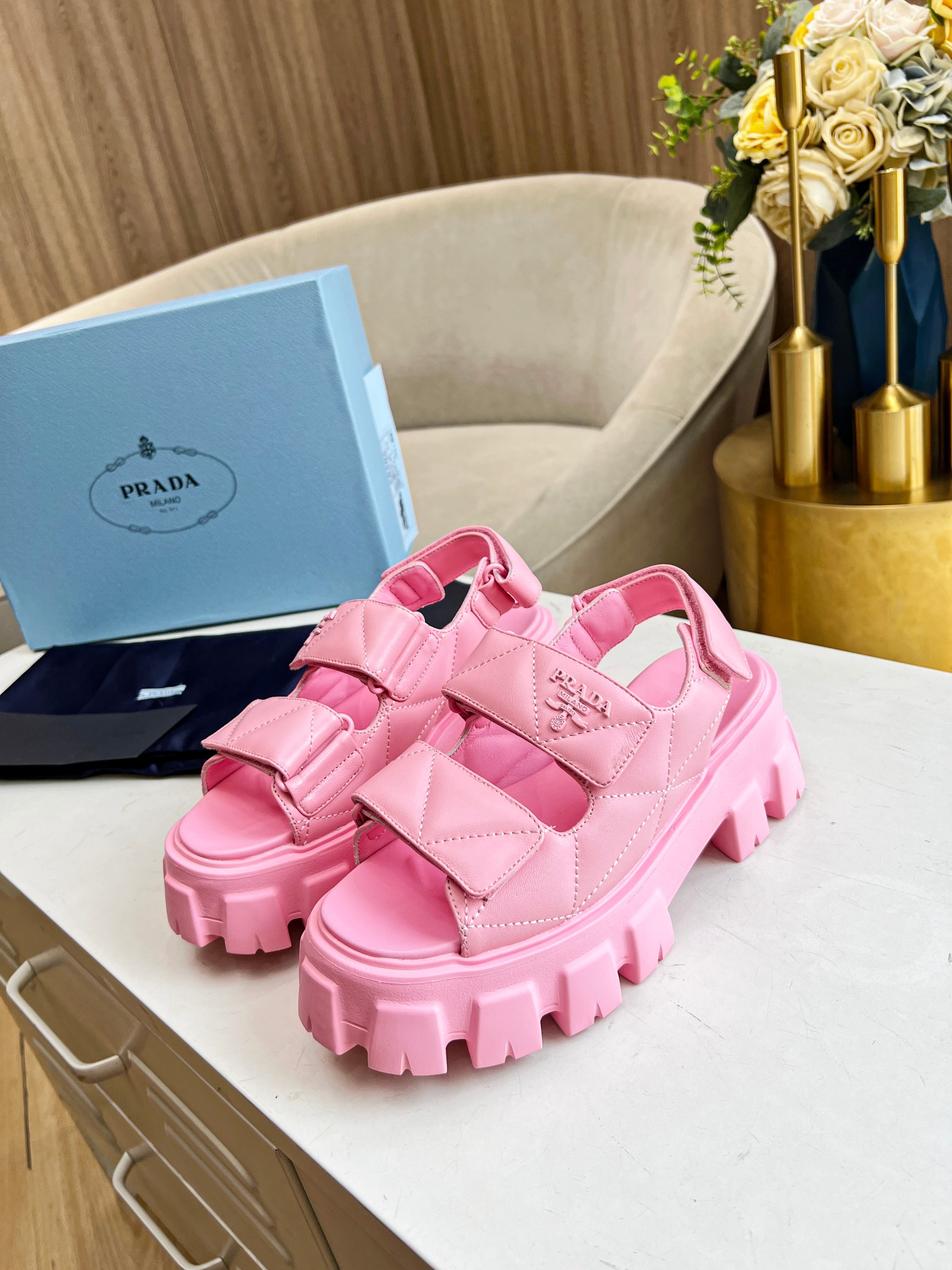 Prada Shoes Fashion style thick soled women's sandals