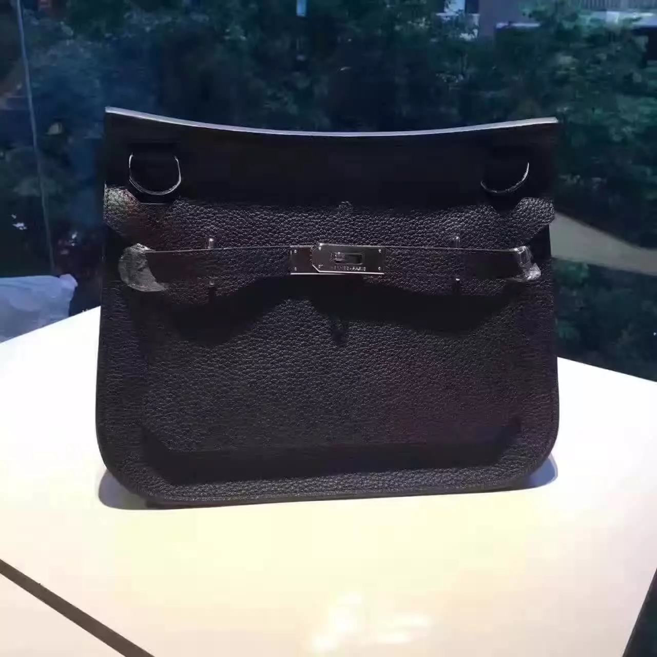 Hermes Jypsiere Leather Shoulder Bag Coffee