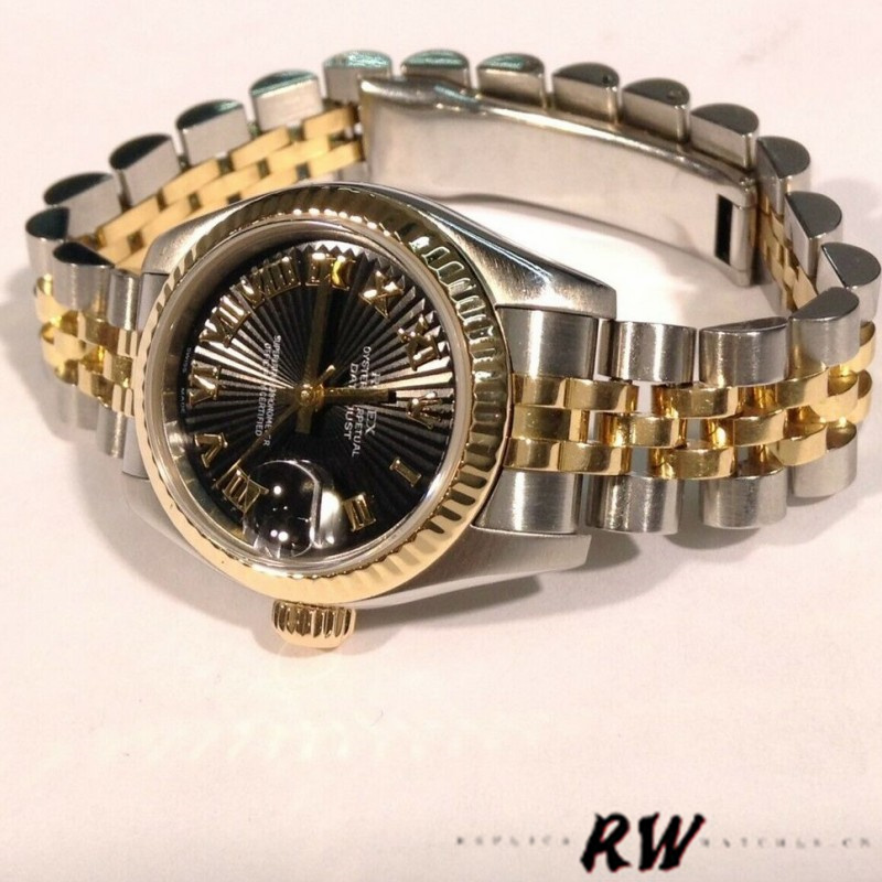 Rolex Datejust 179173 Sunbeam Silver Dial Fluted Bezel 26MM Lady Replica Watch