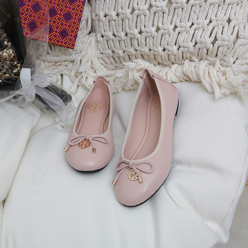 Tory Burch Leather Round Bow Sandals Slide (Replica)