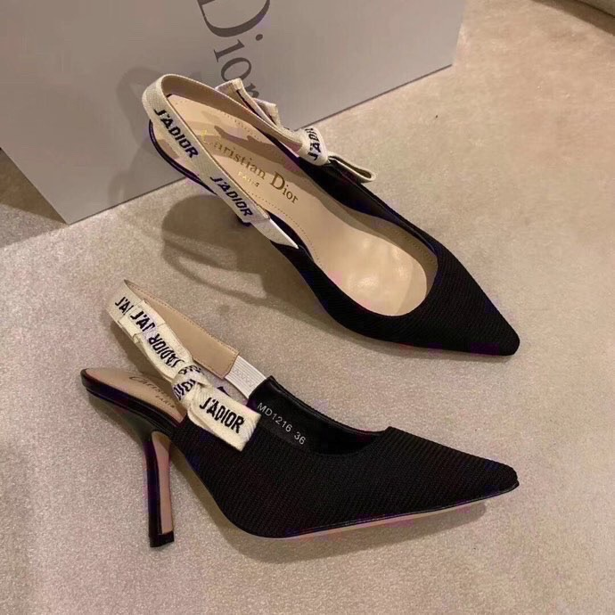 Dior J'Adior Embroidered Lace Halter Heels Slide Sandal (Replica)