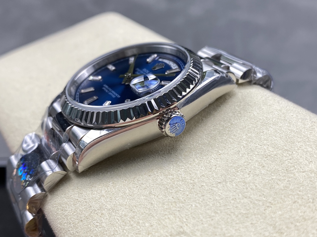 Rolex Day Date White Gold 36 Blue Diamond Dial m128239 0069