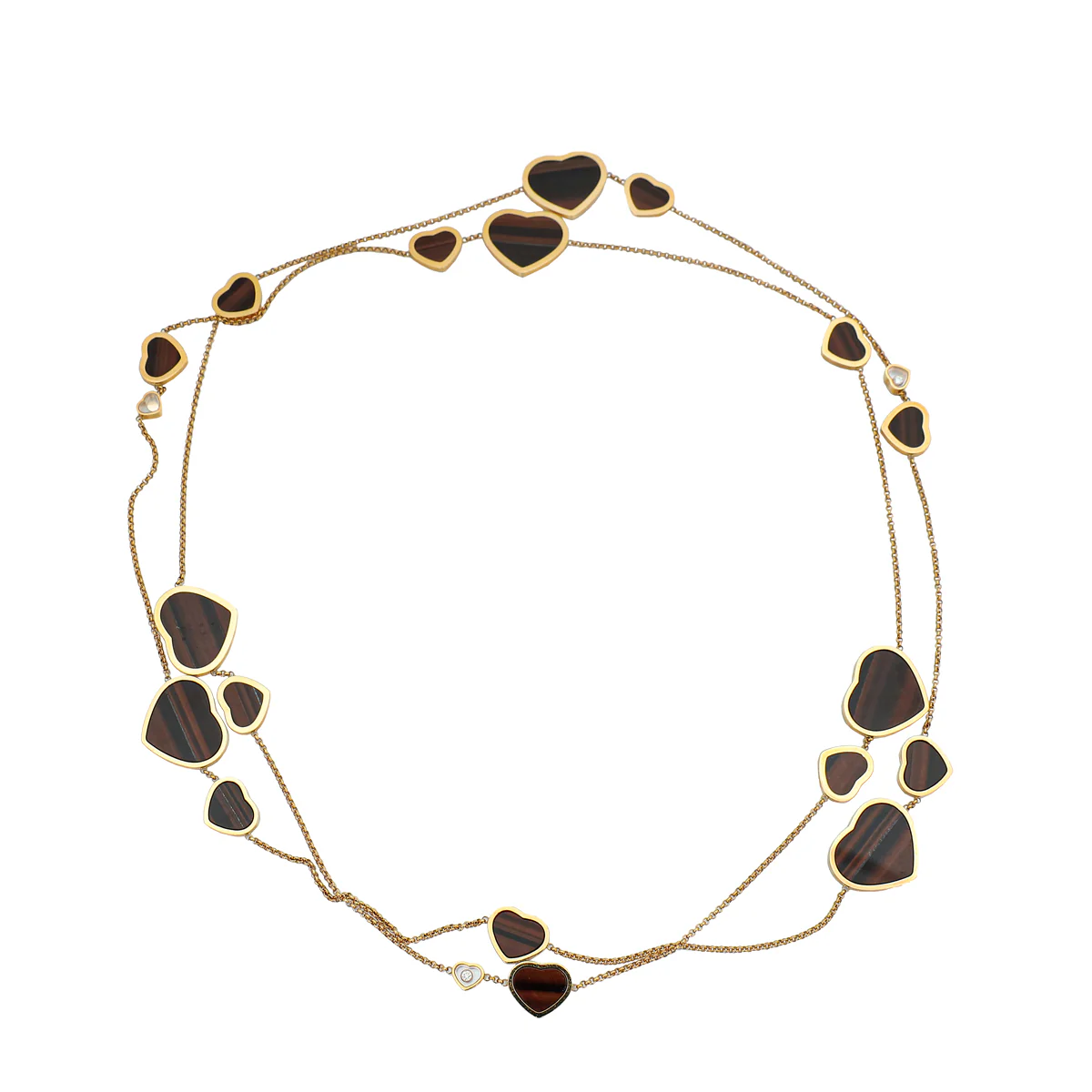 Chopard 18K Rose Gold Diamond Sautoir Happy Hearts Necklace