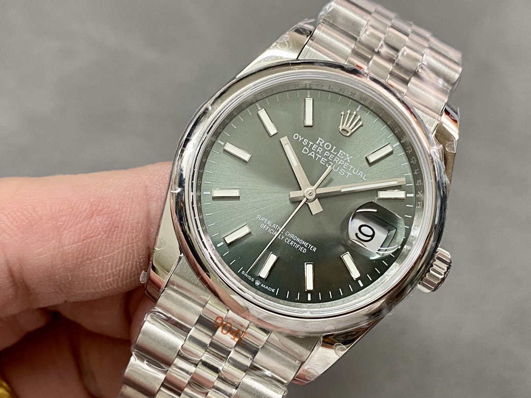 Rolex Datejust 36 Stainless Steel Mint Green Dial Jubilee M126200-0023