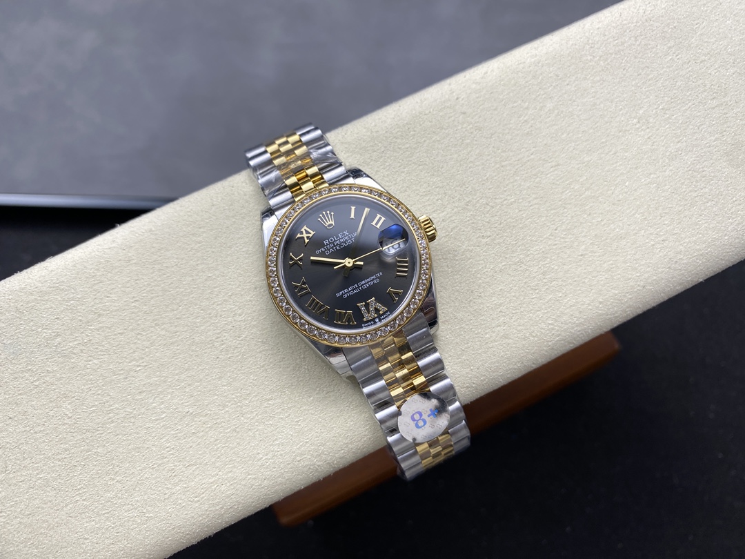 Rolex Datejust 31mm Stainless Steel and Yellow Gold 278383RBR 0018 Grey VI Roman Jubilee