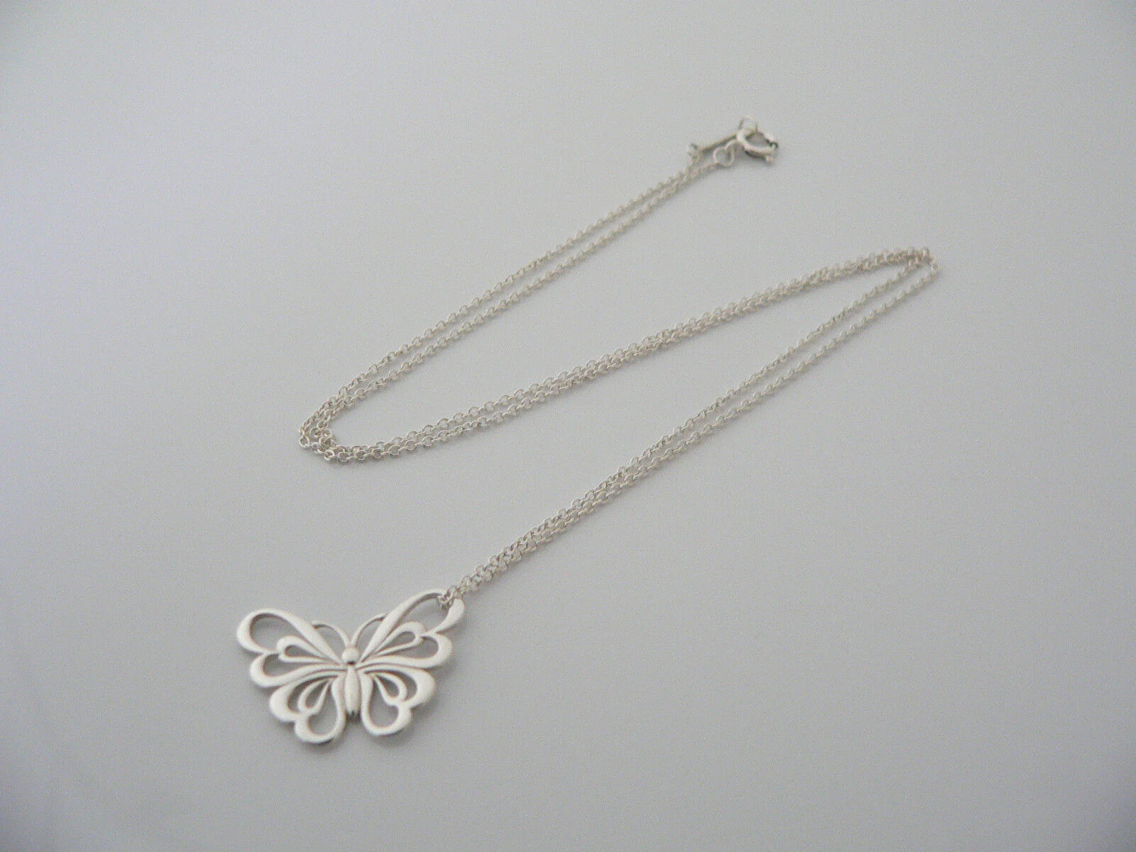 Tiffany & Co Butterfly Necklace Nature Stencil Pendant Charm 20 Inch Love Gift