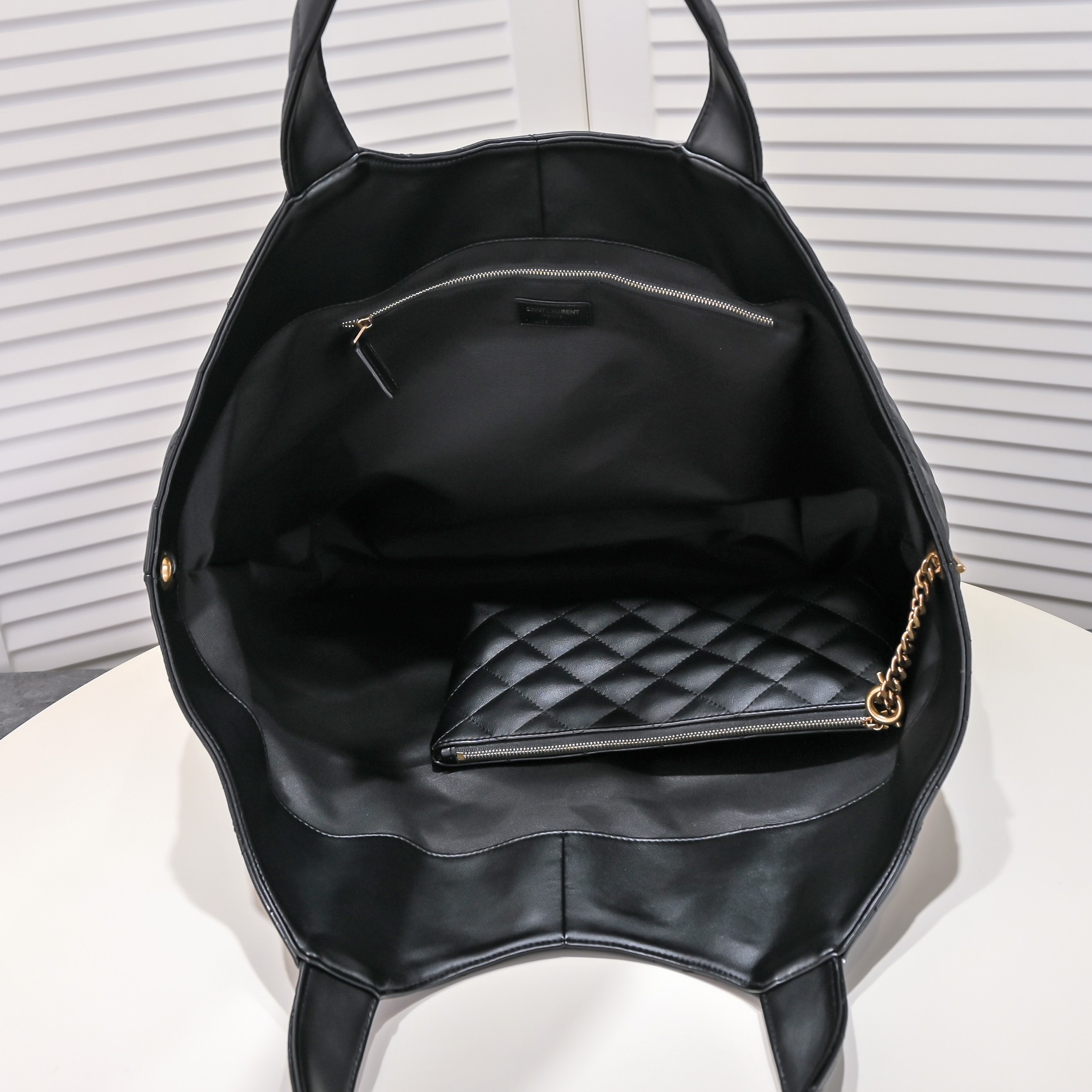 Saint Laurent YSL Icar Maxi Shopping Bag In Quilted Lambkin Shoulder Bag Handbag