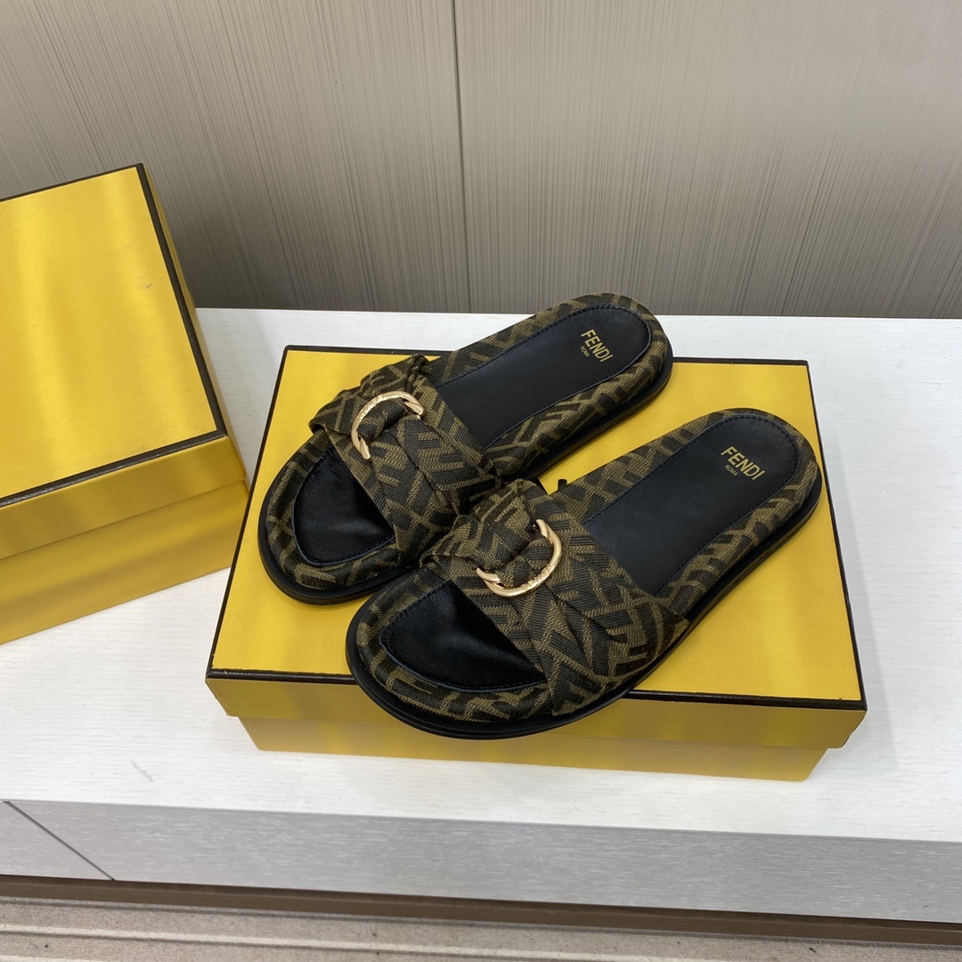Fendi Shoes feel Reading FF slippers for couples