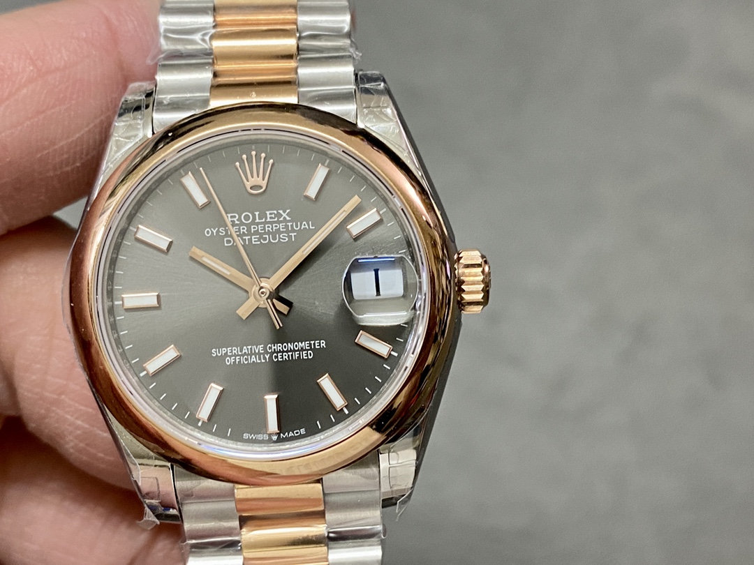 Rolex Datejust 36 Everose Gold Grey Dial Jubilee m126201 0013