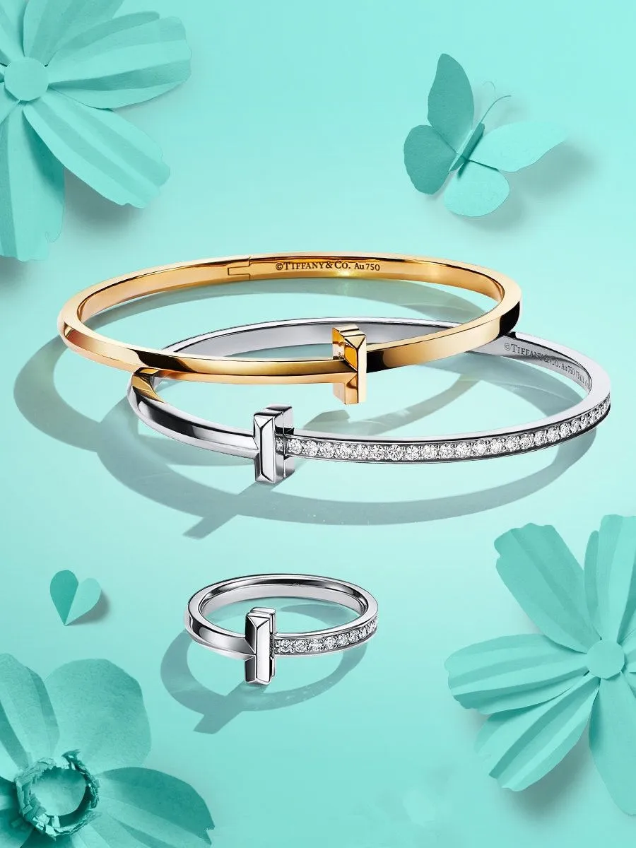 TOP Tiffany Female Tiffany T1 Unilateral Diamonds Fine Jewellery England Sale White Gold/Yellow Gold/Rose Gold