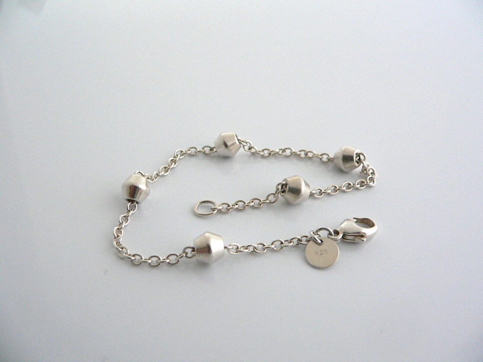 Tiffany & Co Silver Barrel Bead by the Yard Bracelet Bangle Rare Gift Love