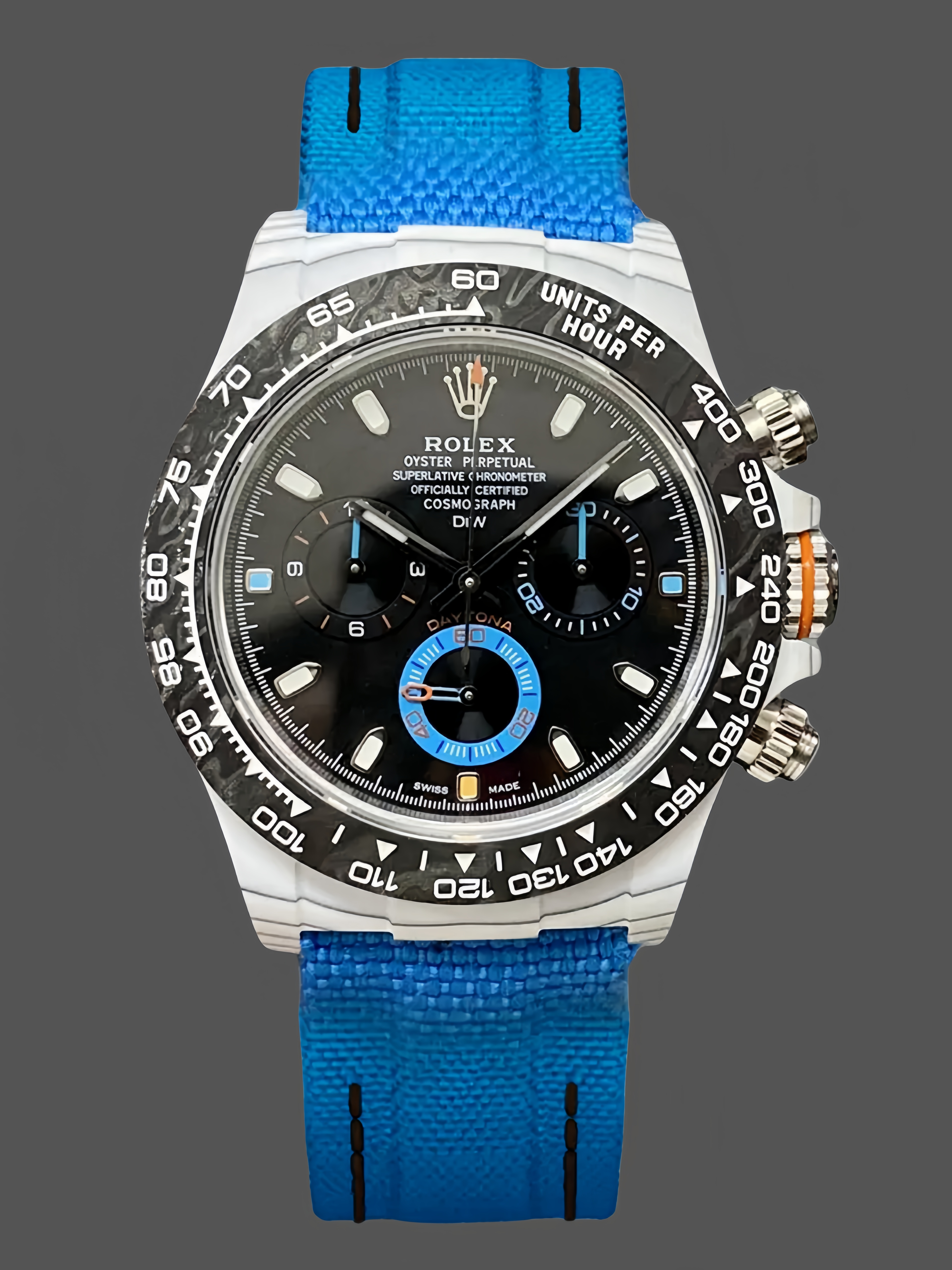 Rolex Daytona Cosmograph Carbon Fiber Luminescent Coating 40mm Nylon Strap Men's Watch