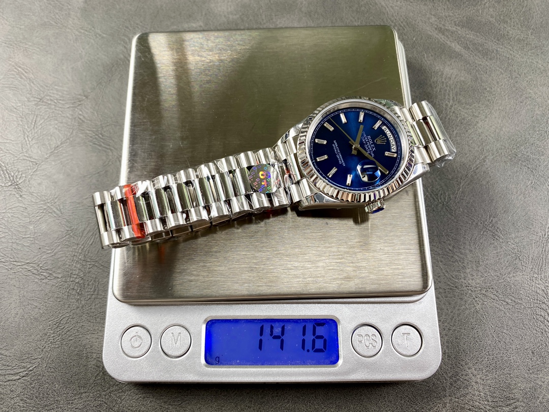 Rolex Day Date White Gold 36 Blue Diamond Dial m128239 0069