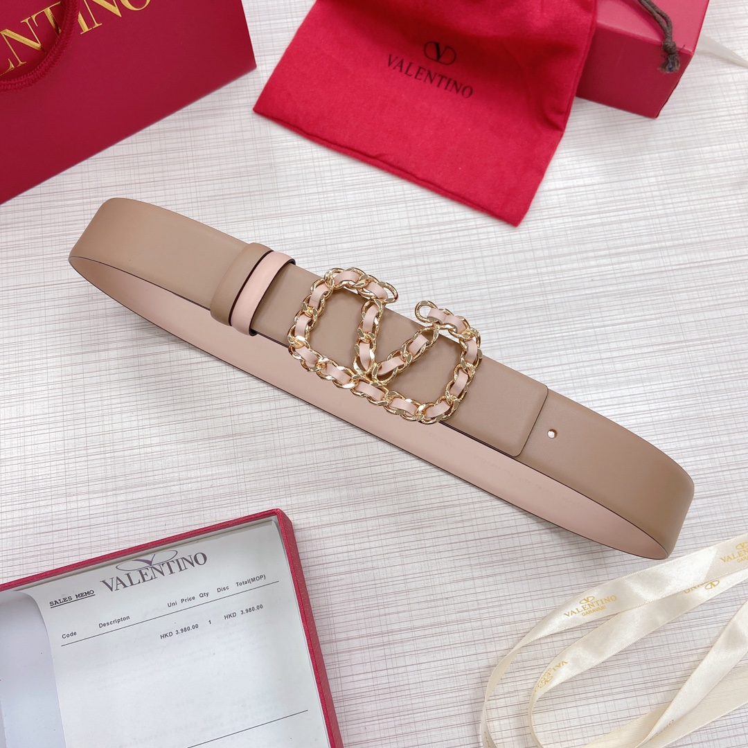 Valentino Leather Belts 1:1 Mirror Version